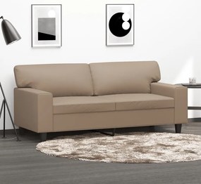 Sofá de 2 lugares 140 cm couro artificial cor cappuccino