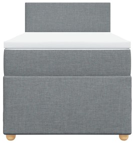 Cama com molas/colchão 90x190 cm tecido cinzento-claro