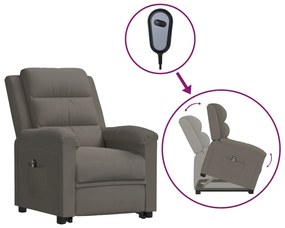vidaXL Poltrona elevatória veludo cinzento-claro
