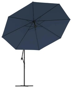 Guarda-sol de jardim cantilever 3,5 m azul