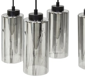 Candeeiro suspenso para 6 lâmpadas em vidro cinzento PURIRI Beliani