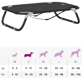 Cama para cães dobrável tecido oxford e aço antracite