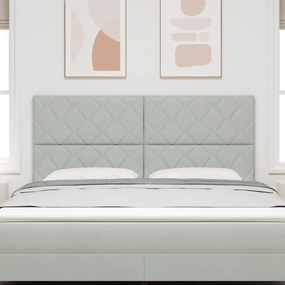 Cabeceira Design Blocos de Diamante Cinza Claro 180 cm Veludo