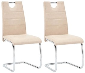 vidaXL Cadeiras de jantar 2 pcs couro artificial cor creme