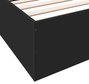 Estrutura de cama 200x200 cm derivados de madeira preto
