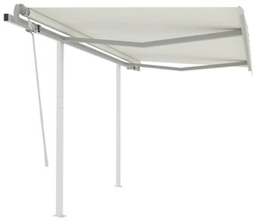 Toldo retrátil manual com postes 3x2,5 m cor creme