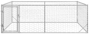 Canil exterior para cães com porta 3x2x1 m aço galvanizado