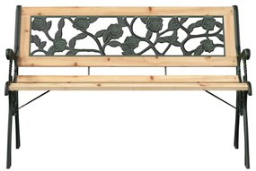 Banco de Jardim vidaXL com Encosto em Padrão de Rosas 116 cm Madeira