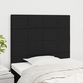 Cabeceira de cama 2 pcs tecido 100x5x78/88 cm preto