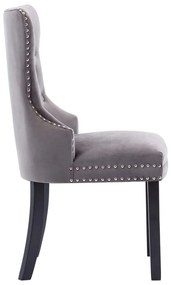Cadeiras de jantar 2 pcs veludo cinzento
