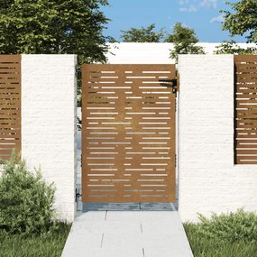 Portão de jardim 85x150 cm aço corten design quadrados