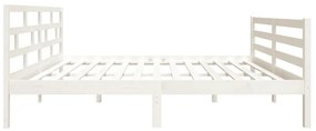 Estrutura de cama 140x190 cm madeira de pinho maciça branco