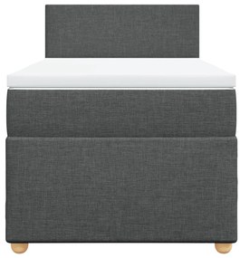 Cama com molas/colchão 90x190 cm tecido cinza-escuro