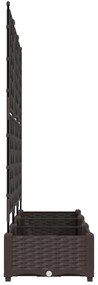 Vaso de Jardim com Treliça 3 pcs Castanho 120x40x125.5 cm