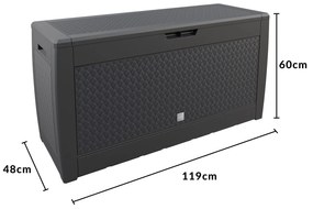 Caixa exterior com tampo Matuba 310L Rodas 119 x 48 x 60 cm Antracite