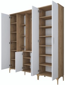 Hall Stand EA131 – Nogueira Branco – 180x198,6x37,5 cm