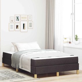 vidaXL Cama Box Castanho 120 x 200 cm Tecido, Madeira de Engenharia