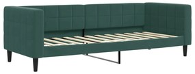 Sofá-cama com colchão 80x200 cm veludo verde-escuro