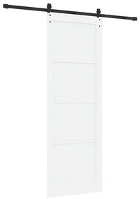 Porta Deslizante vidaXL com Conjunto de Ferragens Branca 83x232 cm Mad