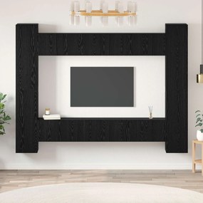 vidaXL Conjunto de móvel de TV 10 pcs Carvalho Preto 30,5 x 30 x 90 cm