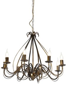 Candeeiro de candelabros clássico dourado antigo 8 luzes - Giuseppe