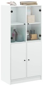 Armário alto c/ portas 68x37x142 cm derivados de madeira branco