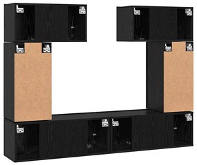 Conjunto de móvel de TV 6 pcs Carvalho preto 80 x 30 x 30 cm