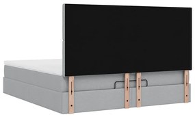 Estrutura de cama otomana com colchão 180x200 cm cinzento claro