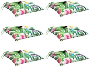 Almofadões para cadeira 6 pcs 40x40x7 cm tecido multicor
