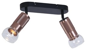 Foco de teto arredondado bronze escuro 2 luzes ajustável - Veerle