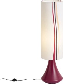 Candeeiro de Pé Retro Roxo com Abajur de Tecido Multicolorido - Mina