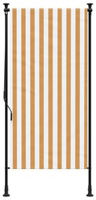 Estore de rolo exterior 100x270 cm tecido/aço laranja e branco