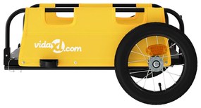 Reboque de bicicleta tecido oxford/ferro amarelo