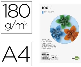 Cartolina 180 gr 100 Folhas Din A4 Azul