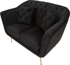 SOFÁ BUDAPEST DE 2 LUGARES COM ALMOFADAS CM 130X83X91 PRETO