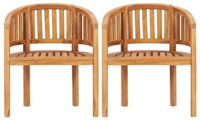 Cadeiras de costas redondas 2 pcs madeira de teca maciça