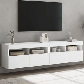 vidaXL Móveis de parede p/ TV com luzes LED 2 pcs 80x30x40 cm branco