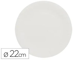 Prato Papel Reciclavel Branco 22 cm Pack 100 Unidades