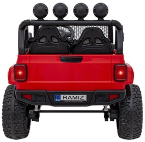 Jipe elétrico para Crianças OFF-ROAD 3.0 12V 4x4 Rodas Espuma EVA, Assento couro ecológico Vermelho