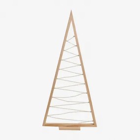 Árvore De Natal Com Luz Led Em Madeira De Pinho Elwood Castanho Madeira & ↑100 Cm - Sklum