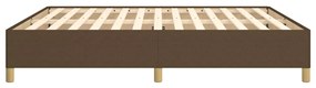 Estrutura de cama sem colchão 160x200 cm tecido castanho-escuro