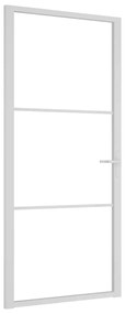 Porta de interior 93x201,5 cm vidro ESG e alumínio branco