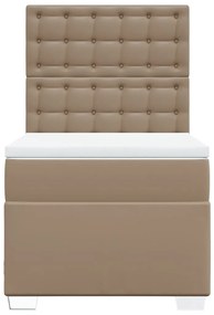 Cama com molas/colchão 80x200 cm couro artificial cappuccino