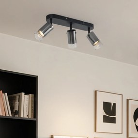 Foco de teto moderno cor de bronze 3 luzes giratório e ajustável - Drain