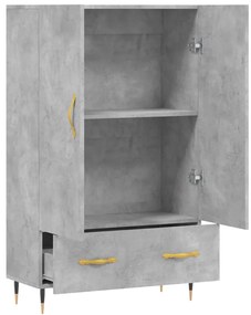Aparador alto 69,5x31x115 cm derivados de madeira cinza-cimento