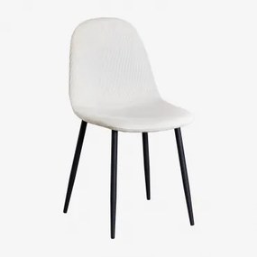 Glamm Estofada Cadeira De Jantar Preto & Bombazina Crema Linho & Bombazina - Sklum