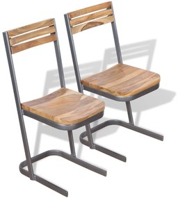vidaXL Cadeiras de jantar 2 pcs madeira teca maciça