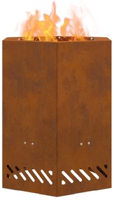 Fogueira Sem Fumaça Hexagonal 38x38x51 cm Aço Resistente às Intempérie