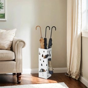 Suporte para guarda-chuvas 15,5 x 15,5 x 49 cm branco