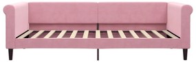 Sofá-cama com colchão 100x200 cm veludo rosa